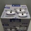 Daniks Modern 6-Piece Stainless Steel Induction Cookware Set  Dishwasher Safe Pots with Heatproof Handles, Glass Lids, Silver