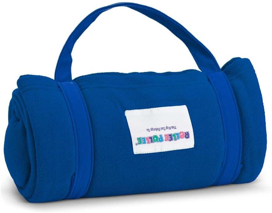 Northwest Rollee Pollee Kindergarten Nap Sac Roll-Up Boys and Girls Toddler Blanket with Attached Pillow  Soft Fleece Preschool Nap Mat for Daycare or Travel  Machine Washable  Royal Blue