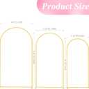 Wokceer Wedding Arch Backdrop Stand 7.2FT, 6.6FT, 6FT Set of 3 Gold Metal Arch Backdrop Stand for Wedding Ceremony Baby Shower Birthday Party Decor
