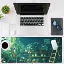 NIYLYNSYN Large Mouse Pad Kawaii Frogs Extended Gaming Keyboard Desk Mat Non-Slip Rubber with Stitched Edge Desk Pad Suitable for Office Home Desktop Decoration (35.4 x 15.7 Inches)