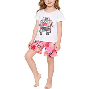 Toddler Girls Back to School Pencil Outfits Set Ruffle T-Shirt Dress and Pants Outfit Set 3-8Years (White, L)
