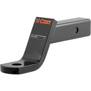 CURT 45050 Class 3 Trailer Hitch Ball Mount, Fits 2-Inch Receiver, 7,500 lbs, 1-Inch Hole, 4-Inch Drop, 2-In Rise, Gloss Black Powder Coat (No Size)