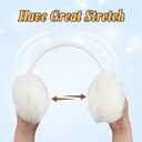 FSTEOE Winter Ear Muffs Women Warm Earmuff Girls Ear Warmers Soft Plush Outdoor Adjustable Ear Cover (White)