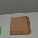 DeZerlor 6 Pack Nude Cotton Linen Napkins with Fringe Spring Cloth Napkins Set of 6 Boho Handmade Dinner Napkins Bulk for Wedding Bridal Baby Shower Valentine's Day, 17 x 17 Inches