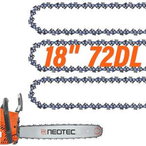 18 Inch Chainsaw Chain,0.325" Pitch .050" Gauge 72 Drive Links Fits for Husqvarna 440, 445, Fit for Echo CS-400, Jonsered - 591094872, 20lpx072g, and More H72 M72 (3 Chains)