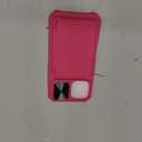 ATATOO for iPhone 16 Case, Built-in Card Holder (Store 3-5 Cards) & Slide Camera Protector, Military Grade Protection, Women Cute Silicone Wallet Case for iPhone 16 2024, Hot Pink