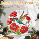 3 x Ceramic-Style Christmas Tree Decorations, Christmas Ornaments, Double-Sided Printed Ornament Keepsakes, Holiday Decor. Xmas Gifts, Gifts for Hummingbird Lovers - Hummingbird-Themed