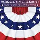6 Pack 1.5 X 3 FT American Bunting Flag 4th of July Decorations, USA Pleated Fan Flag Fourth of July Patriotic Half Fan Banner 100% Polyester Fourth of July Independence Day Outdoor Decor Memorial Day