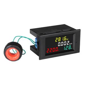 NOYITO AC 40-300V 100A Multi-Function Color Digital Meter Display Ammeters Four Parameters AC Voltage AC Current Power Electric Energy Meter with Power-Down Memory Function