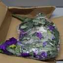 2PCS Artificial Fake Flowers Plants for Outdoors Decoration No Fade Faux Petunias UV Resistant Realistic Silk Flowers for Home Garden Balcony Yard Porch Deco (Purple White)
