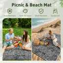 MontVoo Outdoor Rug Waterproof-Patio Rug Mat 5x8 Outdoor RV Camping Picnic Beach Mat Plastic Straw Rugs Outside Outdoor Area Rugs for Balcony Deck Backyard Grey