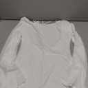 Women's Long Sleeve Dress Flare Mini Dresses Blackless Party Club Dress (X-Large, White)