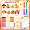 OBUSATT 96 PCS Thanksgiving Fall Highlighters Fall Party Favor Gifts Bulk 24 Set Pumpkins Maple Leaves Turkeys Cards Colorful Highlighters with Gift Bags and Ribbons for Office Party Supplies