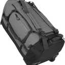 85L 29“ Foldable Rolling Backpack with Wheels, Soft-side Travel Duffle Bag with Separate Shoe Compartment, Full Quilted Bottom, Grey, 29.5"L x 14.2"H x 12.6"W