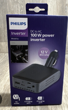 Philips Direct Plug Power Inverter 100 Watts, AC Outlet 1, USB-A
