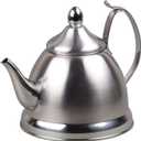 Creative Home Nobili-Tea 1.0 Quart Stainless Steel Tea Kettle with Infuser Basket and Aluminum Capsulated Bottom for Even Heat Distribution, Satin Finish