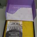 DECOLURE Satin Bed Sheets - 4 Piece Luxury Silky Queen Size Bedding Set - Softer Than Silk, Wrinkle-Free with 15 Deep Pocket Fitted Sheet, Perfect for Hair & Skin, Gifts for Women (Gold)