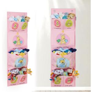 Room Hanging Storage Organizer, Fun & Colorful Storage & Organization for Clothes, Toys, & More. Wall & Door Attachable, Water-Resistant. Ideal for Kids' Room, Locker Kindergarten or Playroom (Pink)