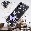 for Samsung Galaxy A26 Case Flowers [Buffertech 6.7ft Military-Grade Drop Protection] [Anti Peel Off Tech] Clear TPU Bumper 5G Phone Case Cover DesignDragonflies