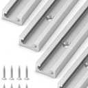 QWORK 12" T-Track, 4 Pack Aluminum Double Track with Mounting Holes for Woodworking
