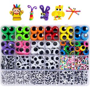 1580pcs Googly Eyes Self Adhesive for Crafts, Craft Sticker Wiggle Eyes with Multi Colored and Sizes for DIY