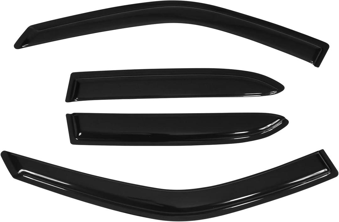 Window Visors Compatible with 1998-2002 Toyota Corolla, Dark Smoke Car Rain Sun Window Shade Guard Visor Smoke by IKON MOTORSPORTS, 1999 2000 2001