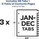 3 x Avery Jan-Dec Customizable Table of Contents Dividers for 3 Ring Binders, 12-Tab Set, Multicolor, 1 Set (11847) (One Size)