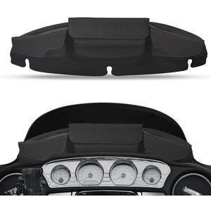 FOVPLUE Windshield Bag, Three-Pocket Batwing Fairing Pouch for Harley Street Glide Electra Glide Ultra Limited Tri Glide FLHT/CU/CUL/CUTG/CUTGSE, FLHTK/L/SE, FLHX/S/SE/ST 2014-2024, Black