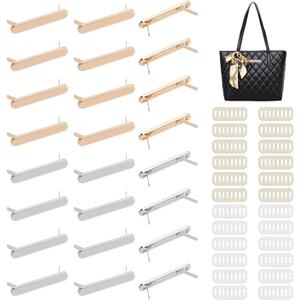WADORN Set of 24 Metal Blank Stamping Tags, 2 Colors Oval Blank Name Labels Handmade Logo Labels with Shim for DIY Purse Handbag Clothes Shoes Jeans Hat Craft Making Decoration Accessories