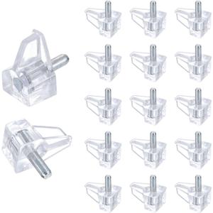 uxcell 90 Pcs Clear Shelf Support Pegs, 3mm Cabinet Shelf Pins, Shelf Clips Holder Bracket for Cabinets Kitchen Furniture Book Shelves Cupboard