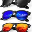 KALIYADI Polarized Sunglasses for Men and Women Matte Finish Sun glasses Color Mirror Lens UV Blocking (3 Pack)