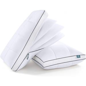 Luxury Adjustable Pillows Standard Size Set of 2 for Side Sleepers, Dual Layer Adjust Height Soft Firm Cooling Bed Pillow for Back, Stomach or Side Sleepers - Hotel Collection