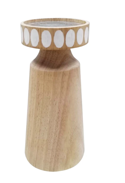 8 inches WOODEN CANDLE HOLDER, Set Of 3