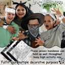 ILHSTY 32 Pcs Women Men Paisley Bandanas Bulk Unisex Cowboy Bandanas Head Scarf Necktie Face Cover Neon Party Supplies (Black)