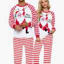MNLYBABY Couple Christmas Pajamas Matching Sets Christmas Pjs Women Xmas Holiday Long Sleeve 2 Piece Set Men Size 150
