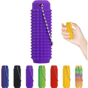 8 x Little Ouchies Pain Fidget, Pain Stim Fidget for Stress Relief & Focus, Little ouchies, Mini Fidget Toys, 3D Printed with Hard Spiky Fidget Massage Keychain (Purple)