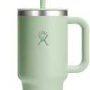 Hydro Flask Travel Tumbler with Handle, Lid and Straw - Insulated Stainless Steel in 32 Oz Aloe Green