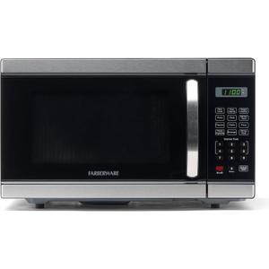 Farberware 1.1 Cu. Ft. Countertop Microwave Oven 1000 Watt Power, Auto Cook Settings, Defrost, Easy Clean and Child Safety Lock - Stainless