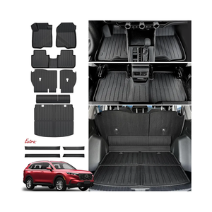 Floor Mats Cargo Mat Set for Honda CRV 2026 2025 2024 2023 Car Mat Accessories(Include Hybrid), All Weather TPE Cargo Liner Door Sill Protectors for CR-V Gas Hybrid(Full Set Mats)