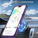 Hocase for iPhone 16 Case 6.1", with Magnetic Ring Stand [Compatible with MagSafe] [Military Grade Protection] Slim Shockproof Translucent Protective Phone Case - Purple
