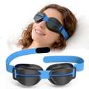 Silicone Dry Eye Sleep Mask, Hydrating Moisture Chamber Glasses for Dry Eyes Relief & Style Comfort, 100% Light Blocking Total Eye Seal for Sleep, Travel Meditation, Portable Blue Eye Mask