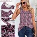 Ficerd Women's Tank Tops Sleeveless Tunic Pleated Crew Neck Blouses Summer Dressy Casual Loose Spring T Shirts (S)