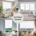 100% Blackout Indoor Cordless Roller Shades for Windows,Room Darkening Rolled Up Blinds with Spring System,Thermal Insulated UV Protection Waterproof Fabric for Home Office (White,16"W x 72"H)