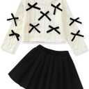 Renotemy Toddler Baby Girl Fall Winter Skirt Set Sweatshirt Pleated A-Line Dress Little Girls Clothes 2-Piece Outfits, Size 18-24 Months