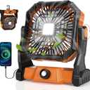 Portable Camping Fan,20000mAh Rechargeable Battery Powered Fan with LED Lantern, USB-C Battery Operated Fans,Ultra Quiet, for Outdoor Indoor Use,Travel, Tent,Beach, Picnic,Barbecue, Fishing,Home