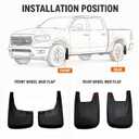 Mud Flaps for 19-24 Dodge Ram 1500 (New Body) w/o OEM Fender Flares
