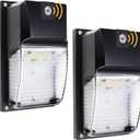 HiBay 2-Pack 18W Dusk to Dawn LED Wall Pack Lights, 5000K 1980LM eqv. 60-100W HPS/HID, IP65 Outdoor Light Fixtures for Porch Patio Yard House, 100-277Vac, ETL Listed
