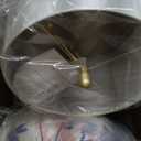 Tribesigns 27-Inch Table Lamp with Blue and White Porcelain Ginger Jar, Embossed Floral Ceramic Base with Fabric Shade for Living Room, Entryway, Nightstand for Bedroom