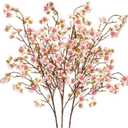 Uieke Silk Cherry Blossom Branches, 40.5in Artificial Cherry Blossom Flowers Long Stems Fake Flowers Vase Arrangements for Wedding Home Japanese Decor, Set of 8, Pink