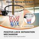 18" Basketball Rim Replacement, Wall Door Mounted Basketball Rim, Double Spring Solid Basketball Rim Replacement with Net Fits In-Ground & Wall-Mounted Basketball Hoops, Indoor/Outdoor